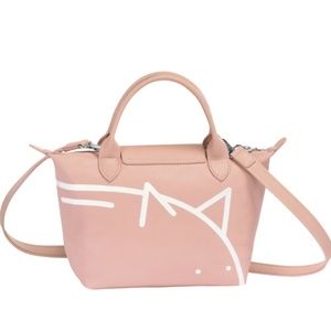 Longchamp X Mr. Bags Le Pliage TOP HANDLES Pig Bag Pink 2019 NEW Limited Edition